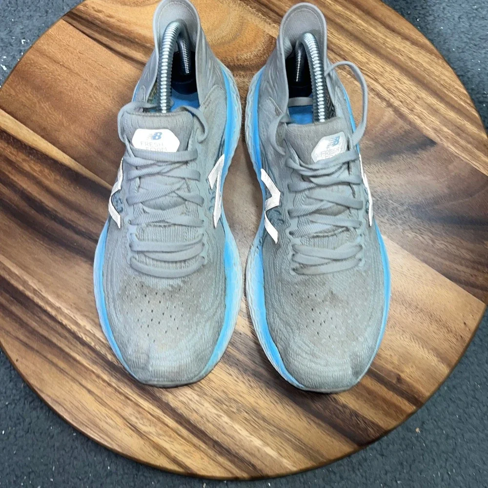 New Balance Fresh Foam Gray Blue Running Shoes Women's‎ Sneakers NO INSOLES